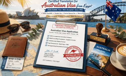 certified translation for Australian visa Egypt - official documents and passport