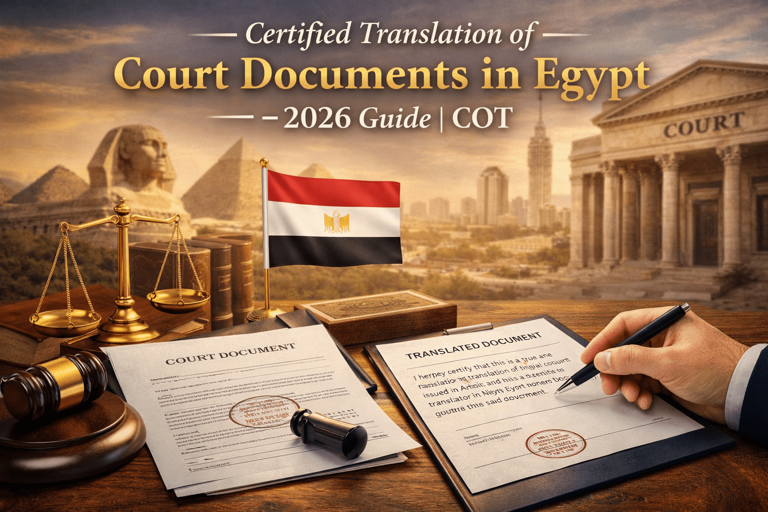 certified translation of court documents Egypt legal translation Arabic to English court papers Cairo