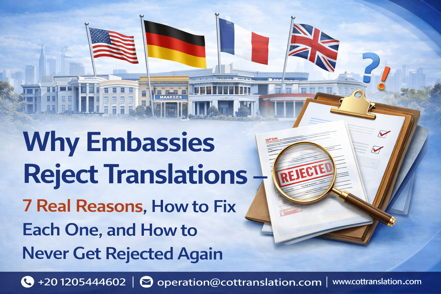 Uploading 1 / 1 – Embassy document rejection and solutions.png Attachment Details Embassy document rejection and solutions.png Alt Text Generate Alt Learn how to describe the purpose of the image(opens in a new tab). Leave empty if the image is purely decorative.Title Caption Description File URL: Copy URL to clipboard Selected media actionsSet fe