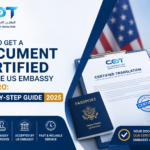 Certified translation document for US Embassy in Cairo with passport and official papers
