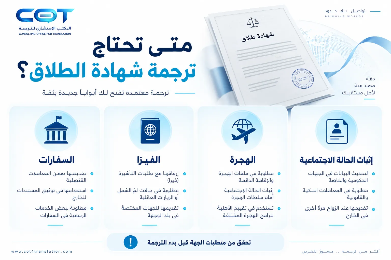 هل تحتاج إلى ترجمة معتمدة لشهادة الطلاق