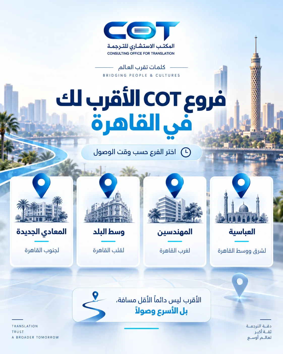 أي فرع COT أقرب لك حسب منطقتك؟