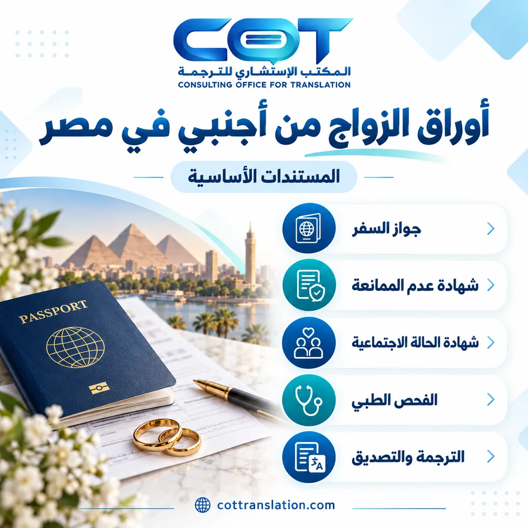 ما المستندات الأساسية المطلوبة للزواج من أجنبي؟